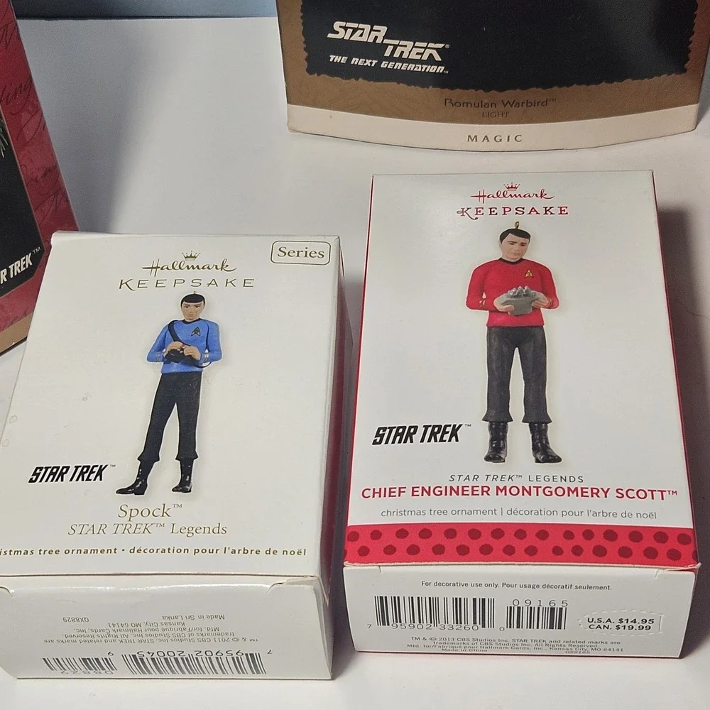 LOT 5 STAR TREK KEEPSAKE‎ Hallmark Ornaments Magic Romulan Warbird Spock Tucker